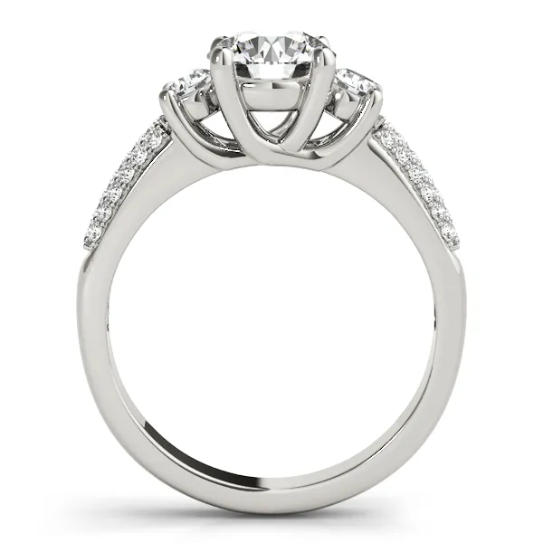 Platinum Three-Stone Round Engagement Ring Image 2 Georgetown Jewelers Wood Dale, IL