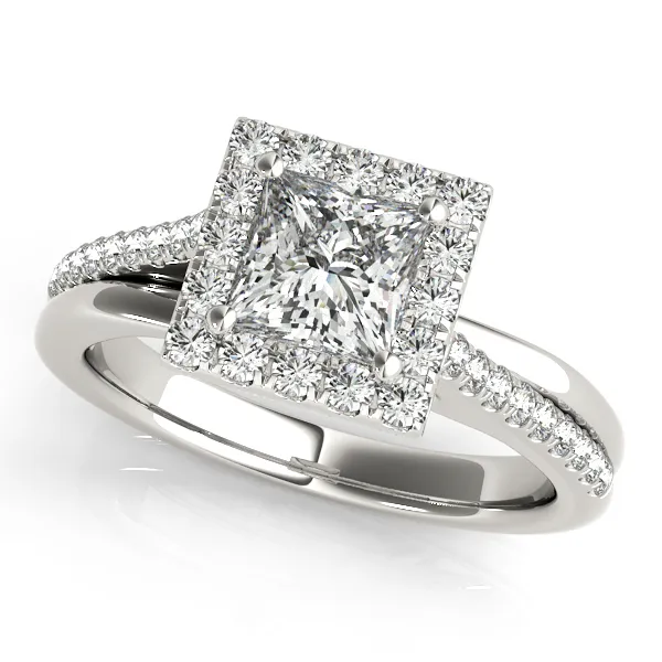 Platinum Halo Engagement Ring Double Diamond Jewelry Olympic Valley, CA