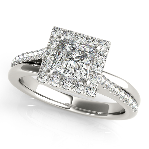 Platinum Halo Engagement Ring
