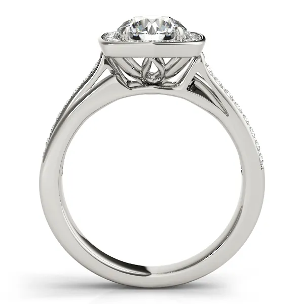 Platinum Round Halo Engagement Ring Image 2 Double Diamond Jewelry Olympic Valley, CA