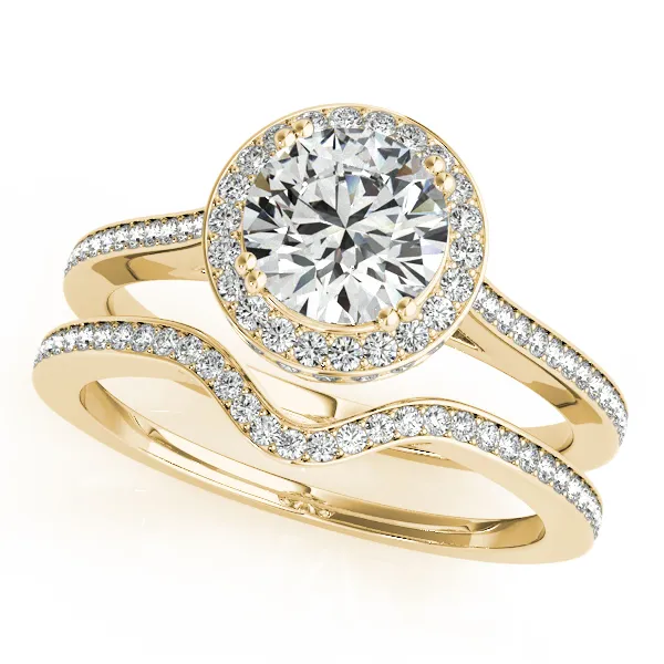 18K Yellow Gold Round Halo Engagement Ring Image 3 Score's Jewelers Anderson, SC