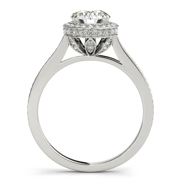 14K White Gold Round Halo Engagement Ring Image 2 Score's Jewelers Anderson, SC