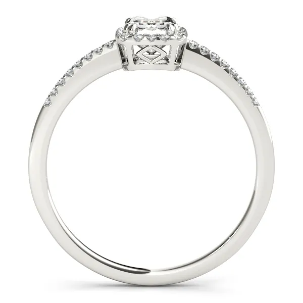 10K White Gold Emerald Halo Engagement Ring Image 2 Double Diamond Jewelry Olympic Valley, CA