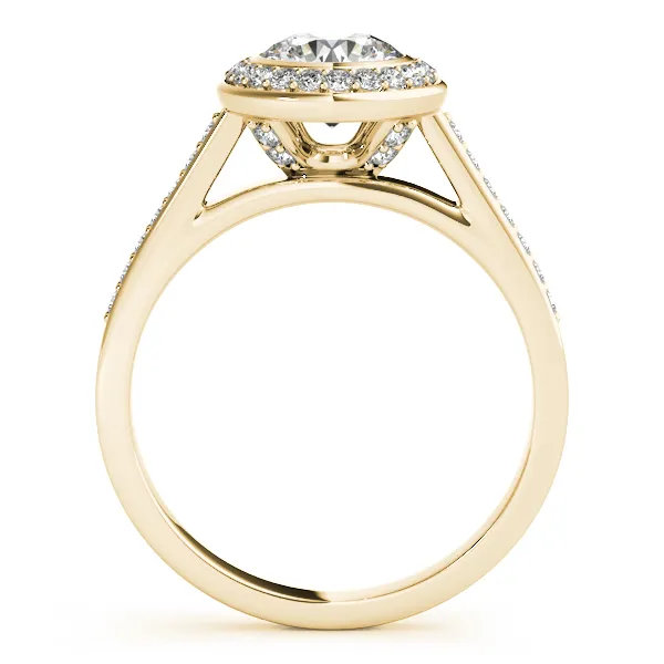 18K Yellow Gold Round Halo Engagement Ring Image 2 Pat's Jewelry Centre Sioux Center, IA