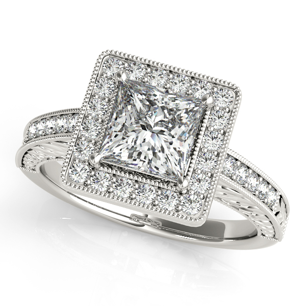 Platinum Halo Engagement Ring