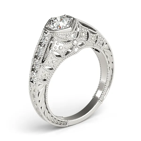 Platinum Antique Engagement Ring Image 3 Hingham Jewelers Hingham, MA