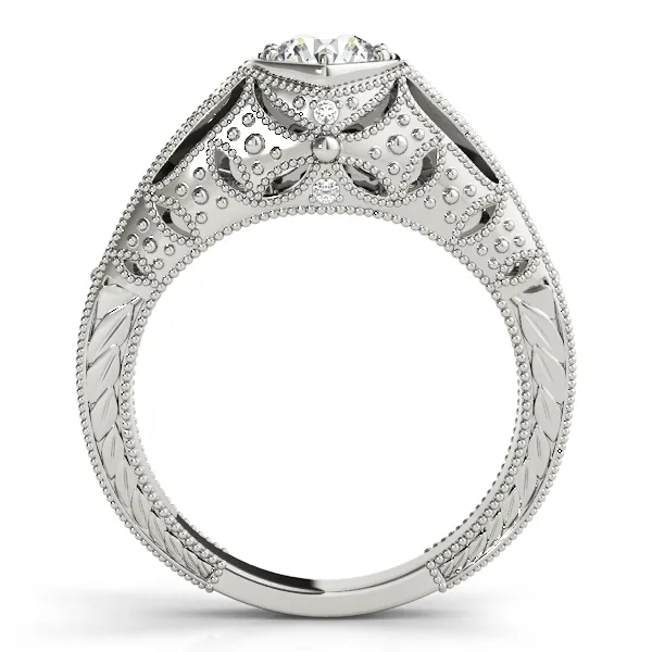 Platinum Antique Engagement Ring Image 2 Hingham Jewelers Hingham, MA