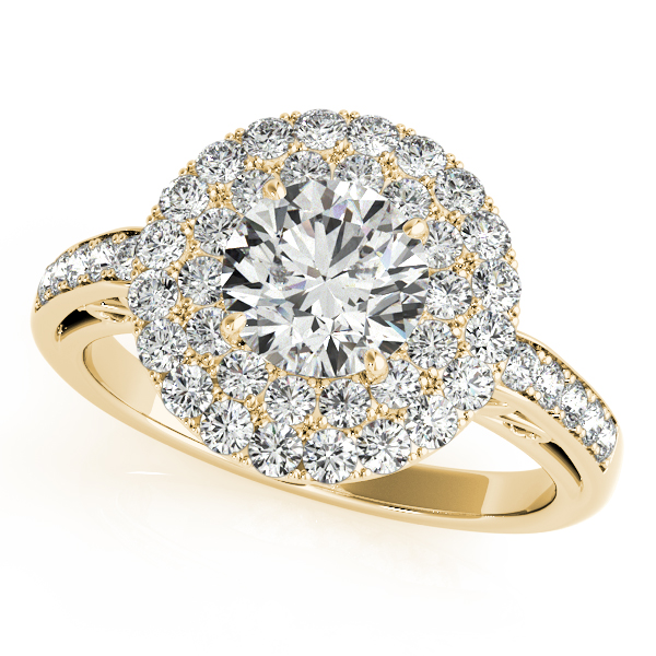 10K Yellow Gold Round Halo Engagement Ring
