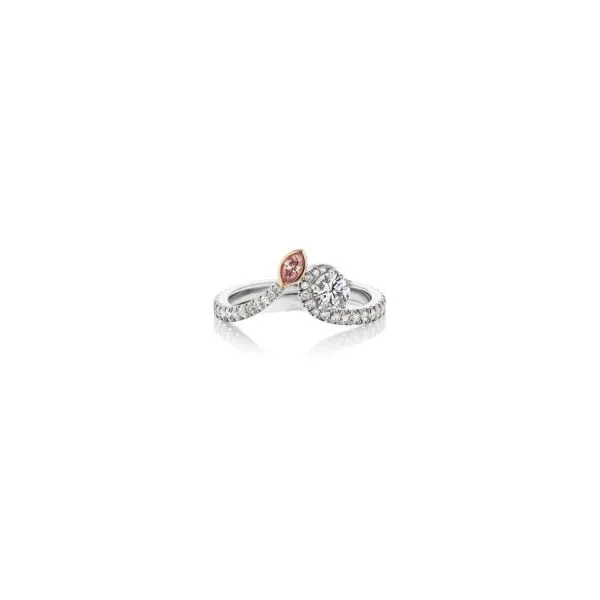 GIA Certified 0.30 D VVS1 and Certified Pink Diamond Bypass Handmade Ring Carroll's Jewelers Fort Lauderdale, FL
