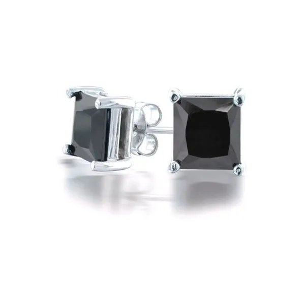 Princess Cut Black Diamond Studs Jewel Smiths Oklahoma City, OK