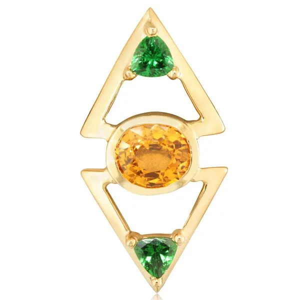 Yellow Gold Mandarin Garnet Spessartite Pin Cravens & Lewis Jewelers Georgetown, KY