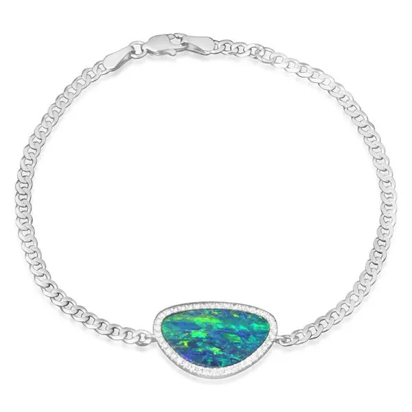 White Gold Opal Doublet Bracelet The Jewelry Source El Segundo, CA
