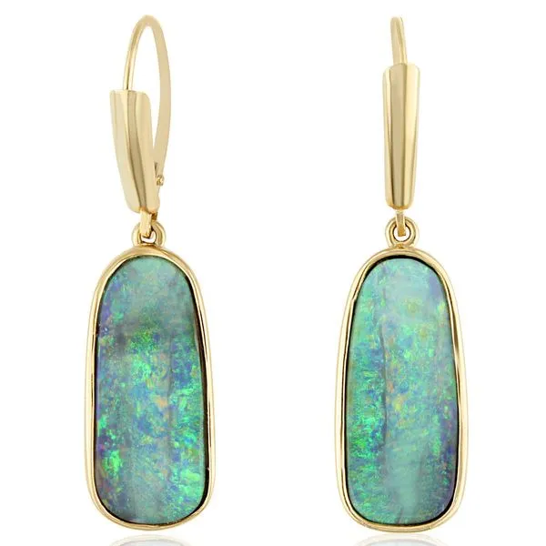 Yellow Gold Boulder Opal Earrings Albert's Jewelers Kingsland, GA