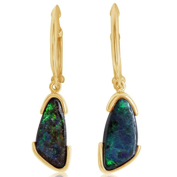 Yellow Gold Boulder Opal Earrings Gold Mine Jewelers Jackson, CA