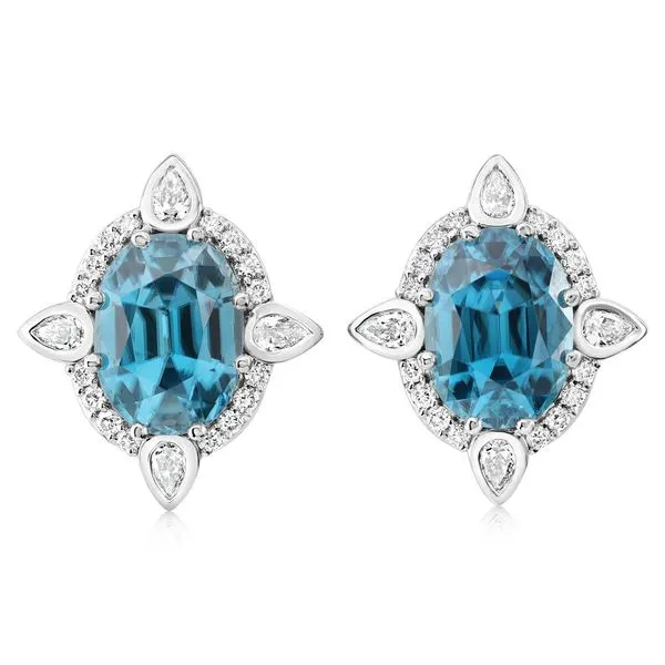 Platinum Zircon Earrings Clater Jewelers Louisville, KY