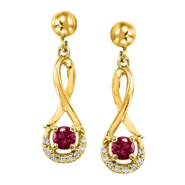 Yellow Gold Ruby Earrings Studio D Jewelers Woodstock, IL