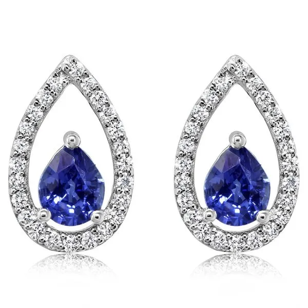 White Gold Sapphire Earrings Albert's Jewelers Kingsland, GA