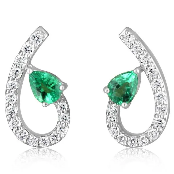 White Gold Emerald Earrings Gold Mine Jewelers Jackson, CA
