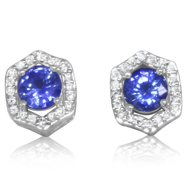 White Gold Sapphire Earrings Albert's Jewelers Kingsland, GA