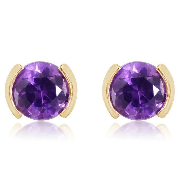 Yellow Gold Amethyst Earrings R. Gregory Jewelers Statesville, NC