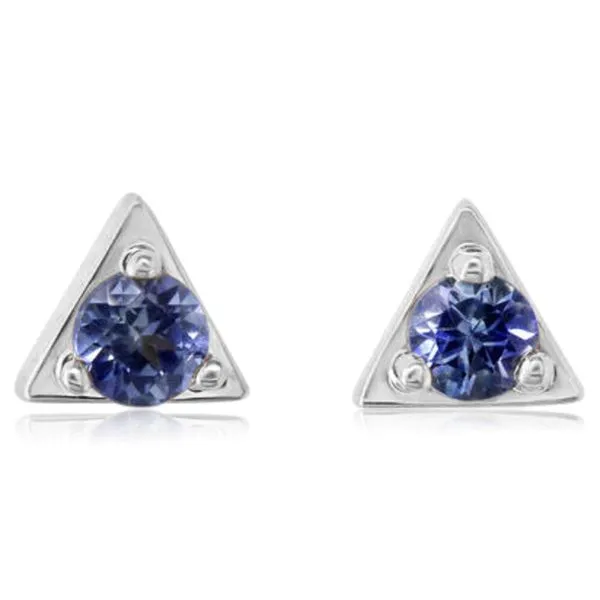 White Gold Sapphire Earrings Blue Heron Jewelry Company Poulsbo, WA