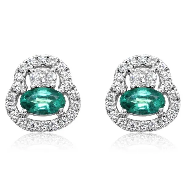 White Gold Emerald Earrings Cravens & Lewis Jewelers Georgetown, KY