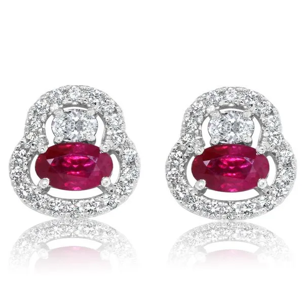 White Gold Ruby Earrings Albert's Jewelers Kingsland, GA