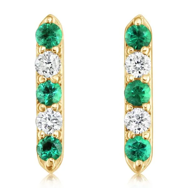 Yellow Gold Emerald Earrings Albert's Jewelers Kingsland, GA