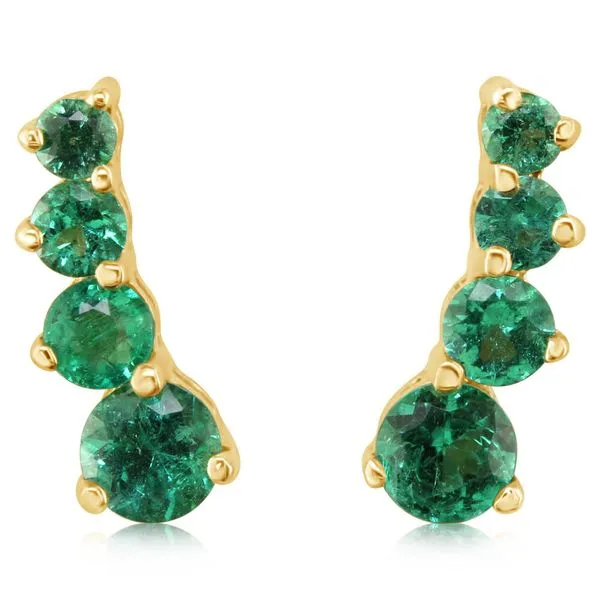 Yellow Gold Emerald Earrings Albert's Jewelers Kingsland, GA