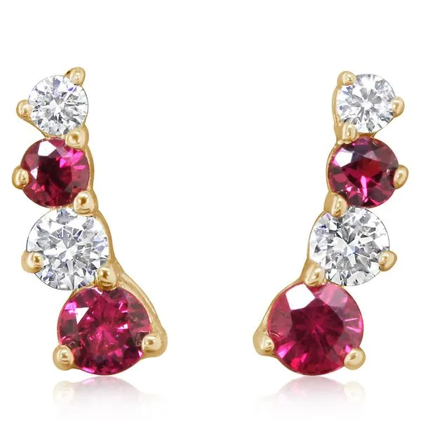 Yellow Gold Ruby Earrings Studio D Jewelers Woodstock, IL