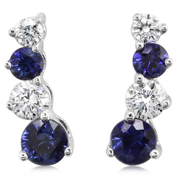 White Gold Sapphire Earrings Studio D Jewelers Woodstock, IL
