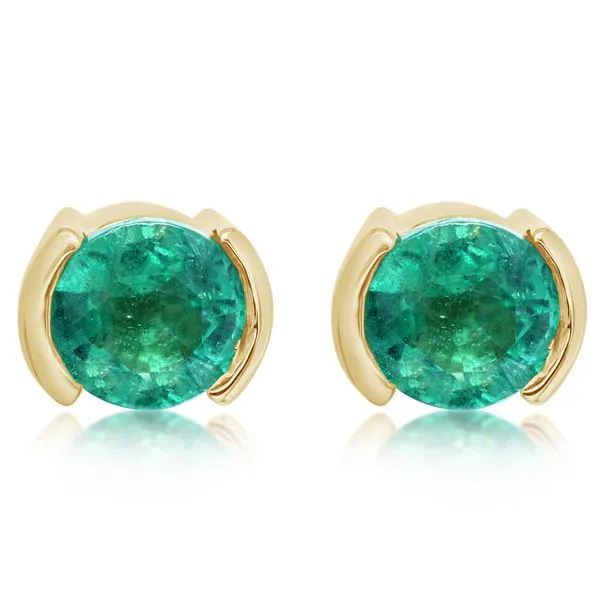 Yellow Gold Emerald Earrings Thomas A. Davis Jewelers Holland, MI
