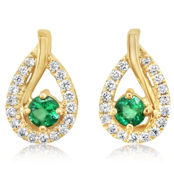 Yellow Gold Emerald Earrings Rick's Jewelers California, MD