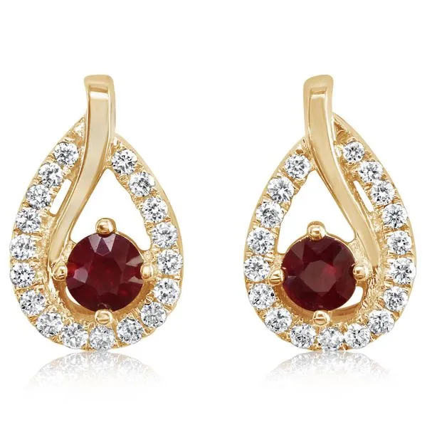Yellow Gold Ruby Earrings Leslie E. Sandler Fine Jewelry and Gemstones rockville , MD