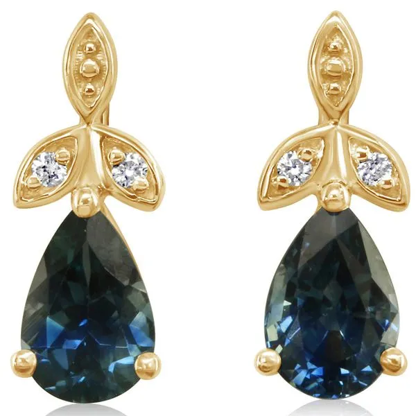 Yellow Gold Sapphire Earrings Albert's Jewelers Kingsland, GA