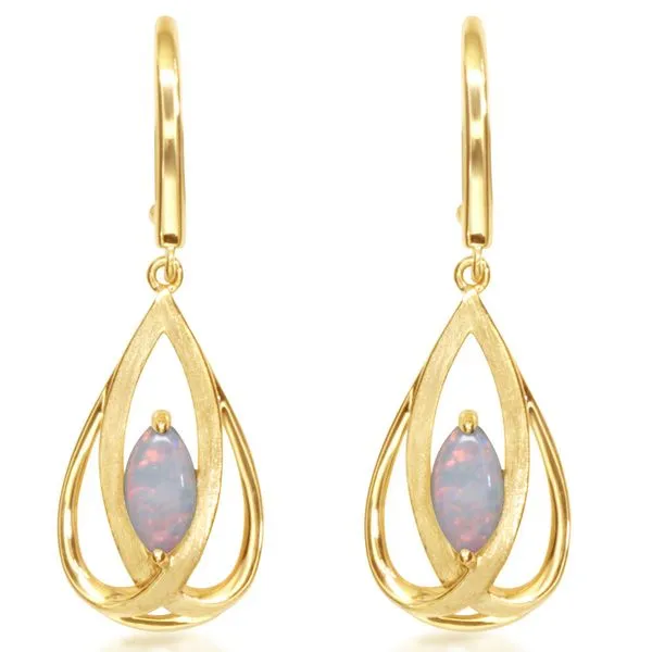 Yellow Gold Calibrated Light Opal Earrings Gold Mine Jewelers Jackson, CA
