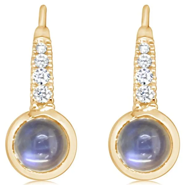 Yellow Gold Moonstone Earrings Miner's Den Jewelers Royal Oak, MI