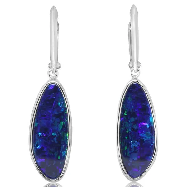 White Gold Opal Doublet Earrings Image 2 Rasmussen Jewelers Spanish Fork, UT