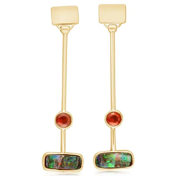 Yellow Gold Boulder Opal Earrings Timmreck & McNicol Jewelers McMinnville, OR