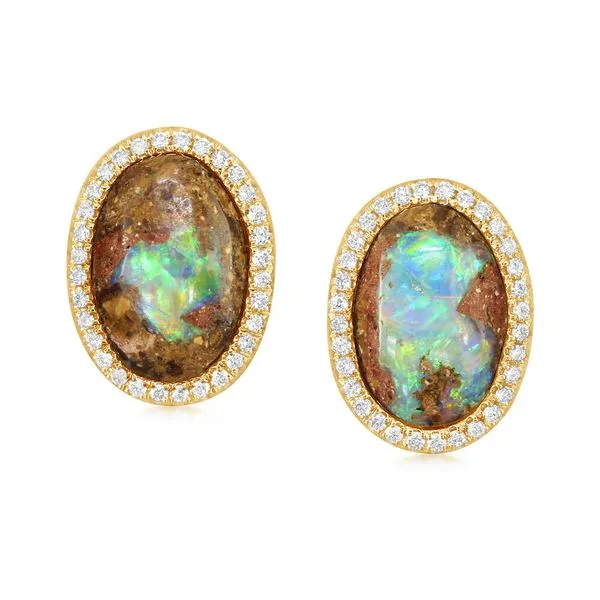 Yellow Gold Boulder Opal Earrings Jerald Jewelers Latrobe, PA