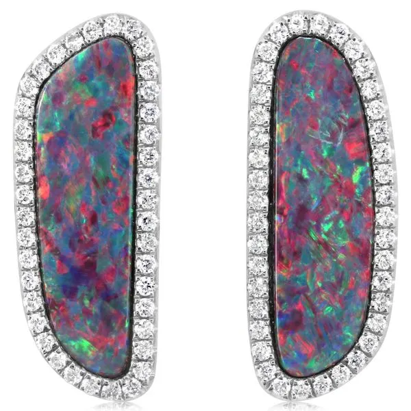 White Gold Opal Doublet Earrings Smith Jewelers Franklin, VA