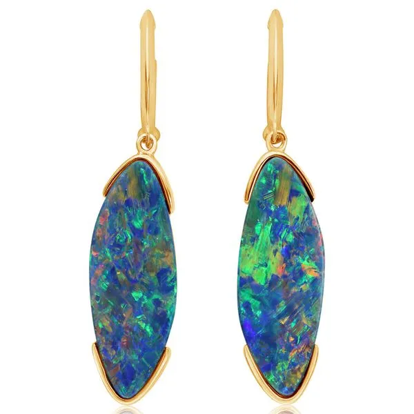 Yellow Gold Opal Doublet Earrings Smith Jewelers Franklin, VA