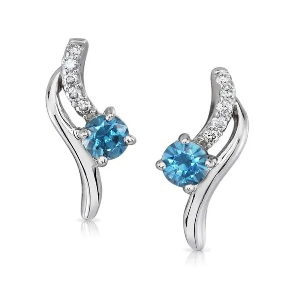 White Gold Zircon Earrings Albert's Jewelers Kingsland, GA