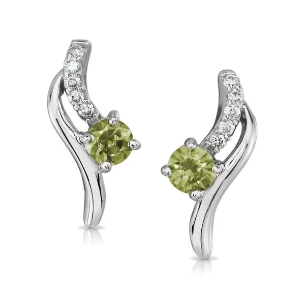 White Gold Peridot Earrings Studio D Jewelers Woodstock, IL