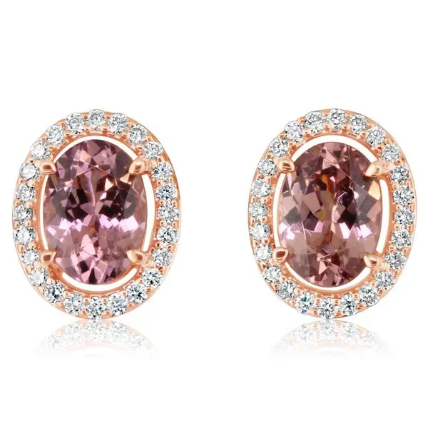 Rose Gold Lotus Garnet Earrings Arthur's Jewelry Bedford, VA