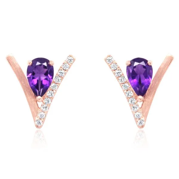 Rose Gold Amethyst Earrings Rick's Jewelers California, MD
