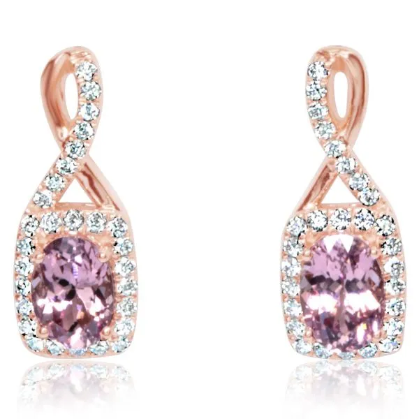 Rose Gold Lotus Garnet Earrings Albert's Jewelers Kingsland, GA