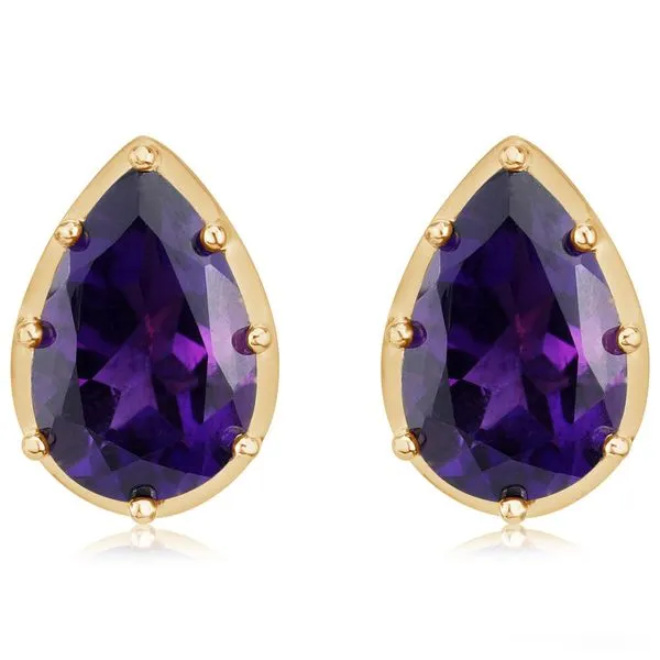 Yellow Gold Amethyst Earrings Clater Jewelers Louisville, KY