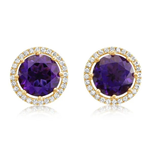 Yellow Gold Amethyst Earrings Daniel Jewelers Brewster, NY