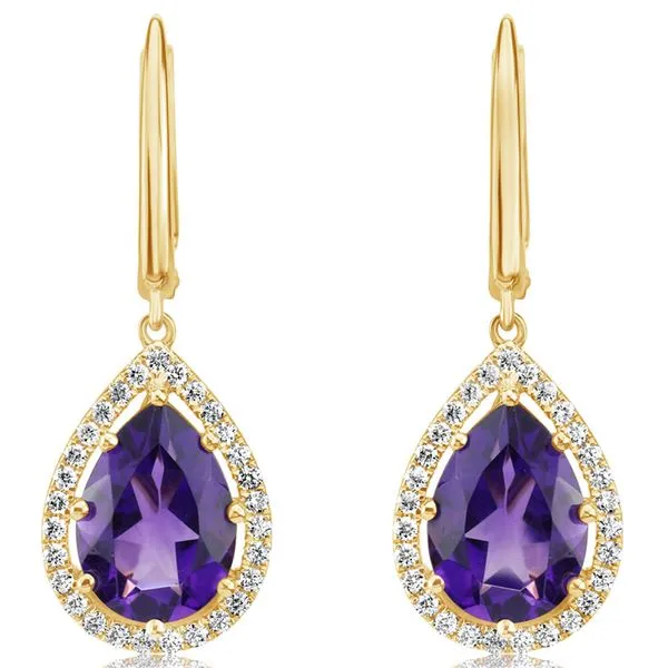 Yellow Gold Amethyst Earrings Clater Jewelers Louisville, KY